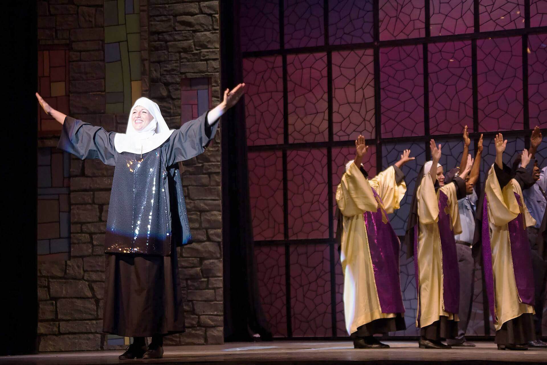 Mont Signor O'Hara - top of show - Sister Act Costume Rental pictures - Stagecraft Theatrical